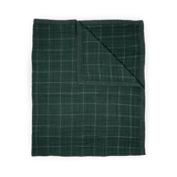 Cotton Muslin Quilted Throw - Evergreen Plaid