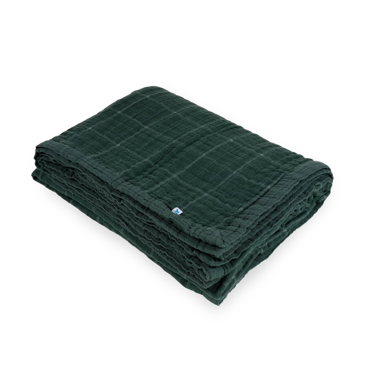 Cotton Muslin Quilted Throw - Evergreen Plaid