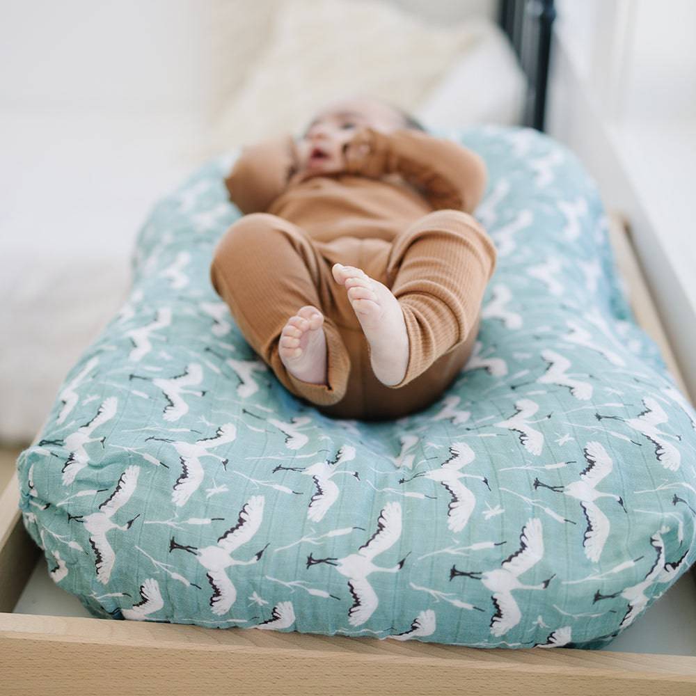 Crane Oh So Soft Muslin Changing Pad Cover - HoneyBug 