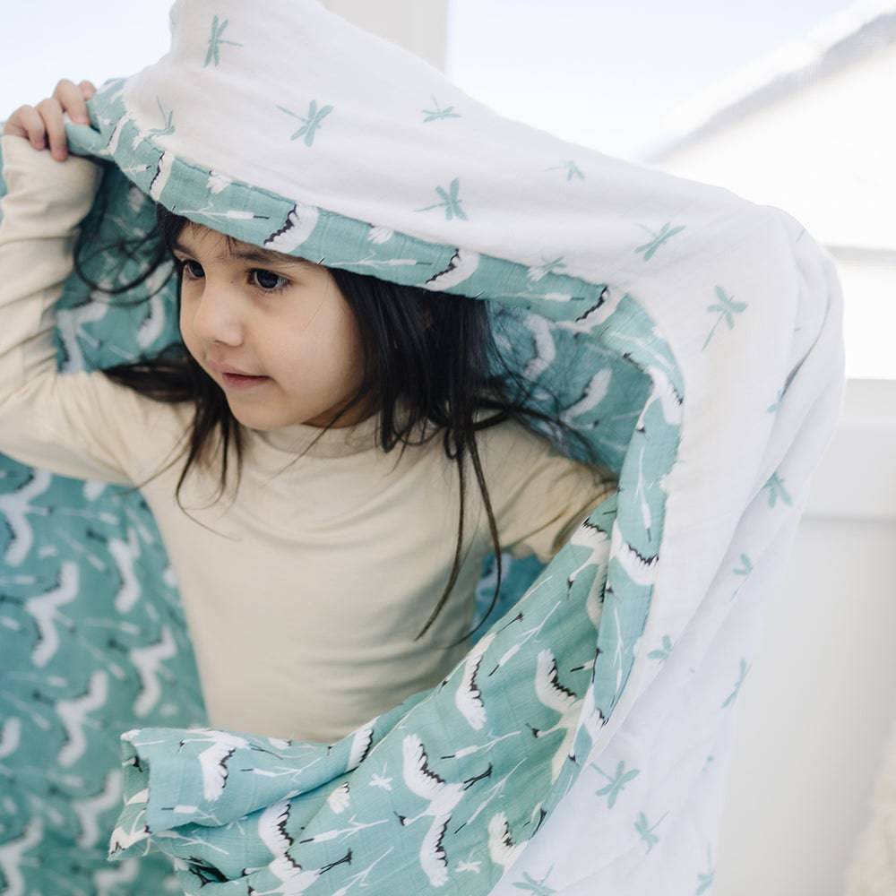 Crane + Dragonfly Oh So Soft Snuggle Blanket - HoneyBug 