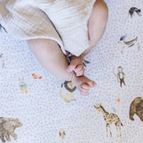 Cotton Muslin Crib Sheet - Party Animals