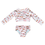 Girl's Two-Piece Crop Swim Set - HoneyBug 
