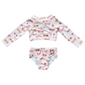 Girl's Two-Piece Crop Swim Set - HoneyBug 