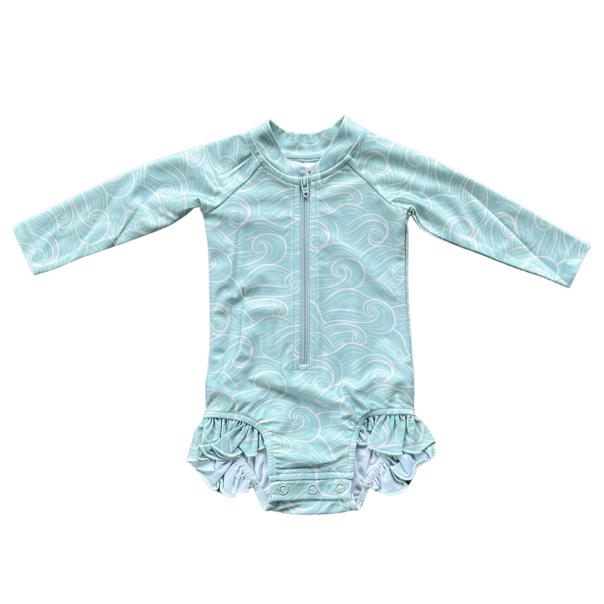 Girl's One-Piece Ruffle Rash Guard Swimsuit - HoneyBug 