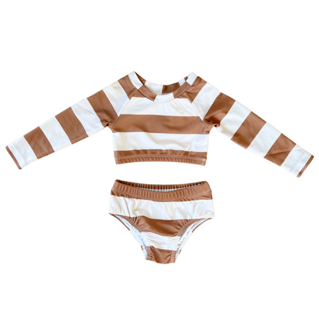 Girl's Two-Piece Crop Swimsuit - HoneyBug 