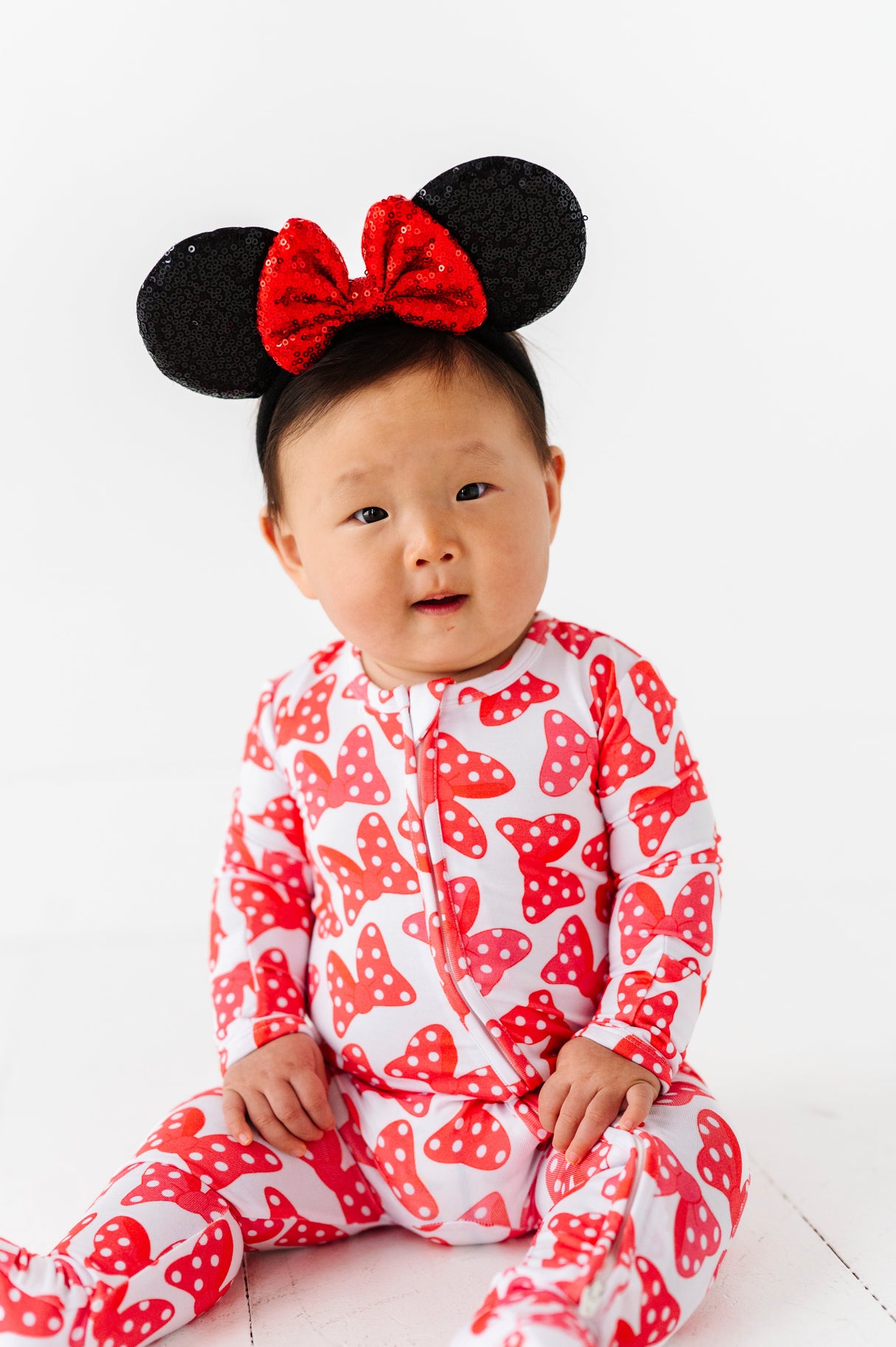 Red Bow Convertible Footed Onesie