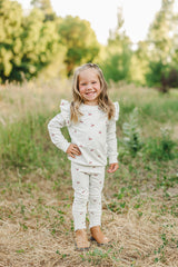 Cherry Ruffle French Terry Set - HoneyBug 