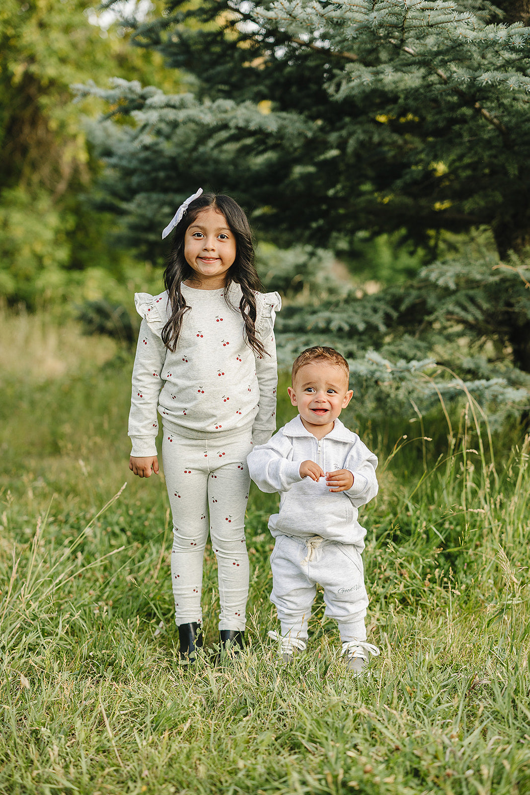 Cherry Ruffle French Terry Set - HoneyBug 