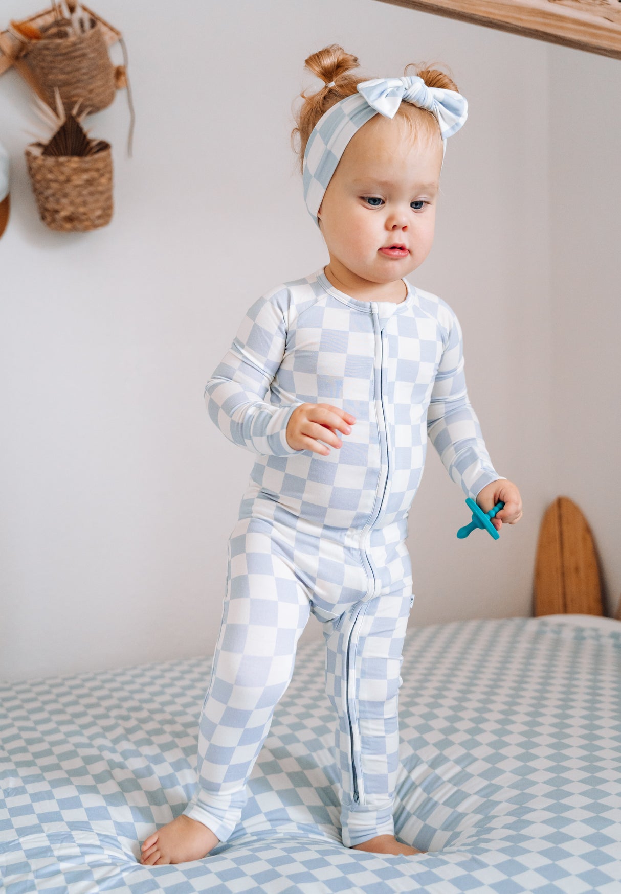 CLOUDY CHECKERS DREAM ROMPER