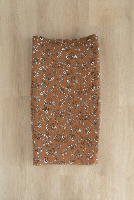 Vintage Floral Muslin Changing Pad Cover - HoneyBug 