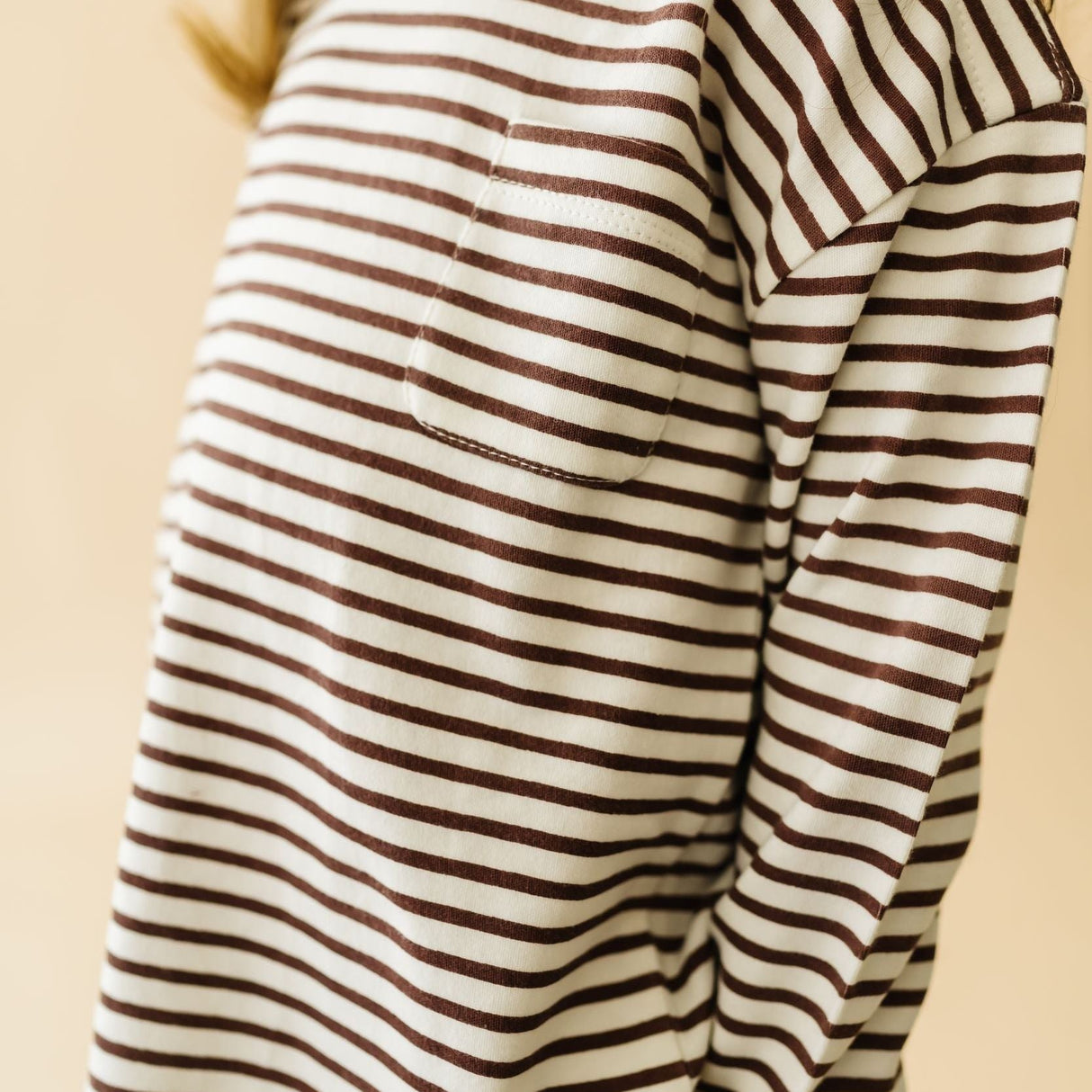 Organic Long Sleeve Tee & Pant Set - Plum Stripes