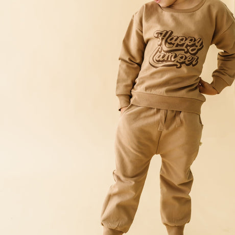 Organic Fleece Jogger Pants - Taupe