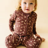 Organic 2-Way Zip Romper - Winter Bloom