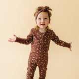 Organic 2-Way Zip Romper - Winter Bloom