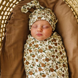 Organic Swaddle Blanket & Hat - Daffodil