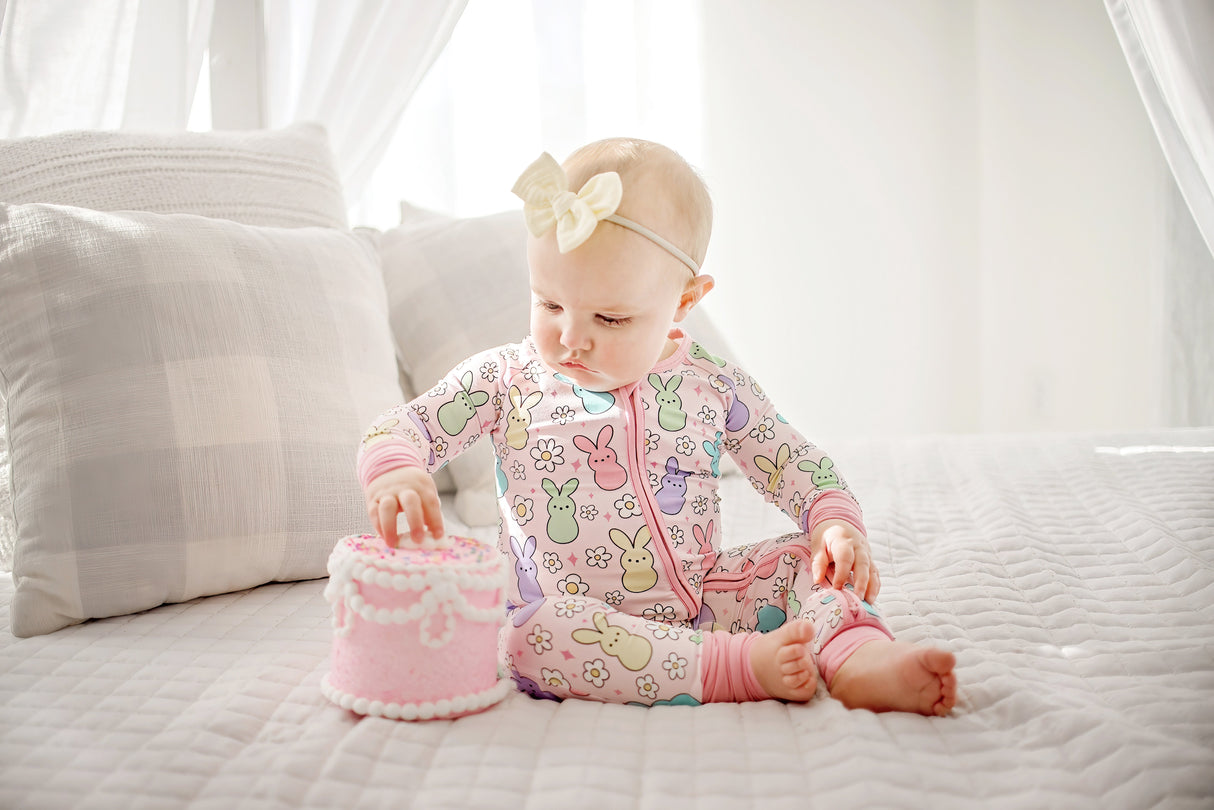 Bunnies | Bamboo Convertible Zippy Romper - HoneyBug 