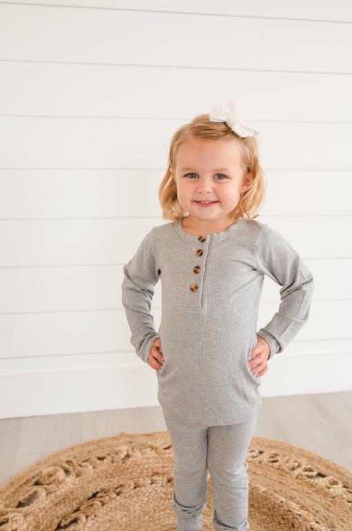 Softest 2 Piece Set - Ribbed Gray