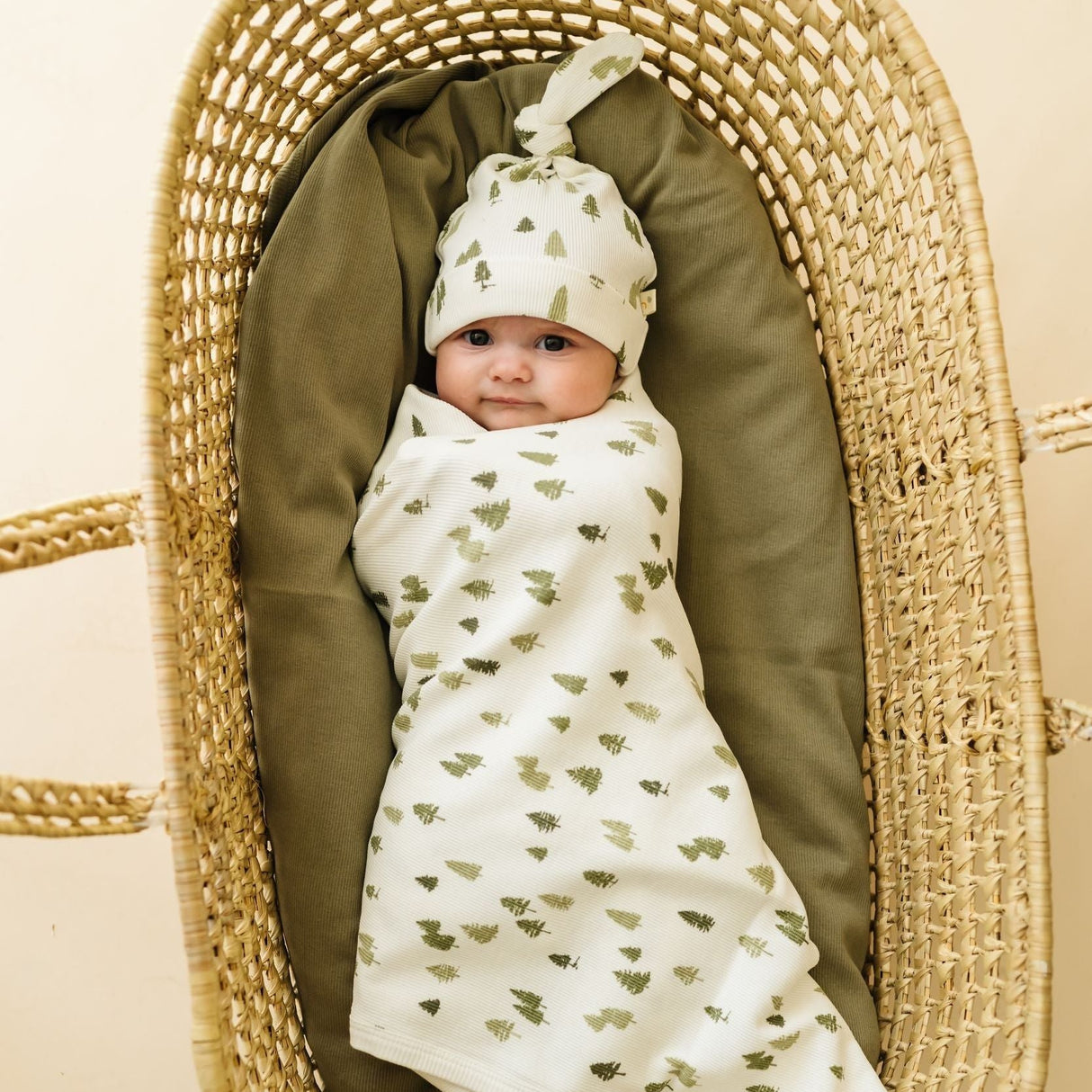 Organic Swaddle Blanket & Hat - Alpine