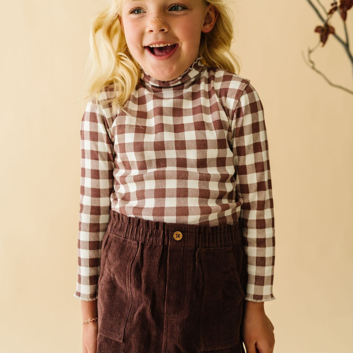 Organic Tee and Corduroy Skirt Set - Plum