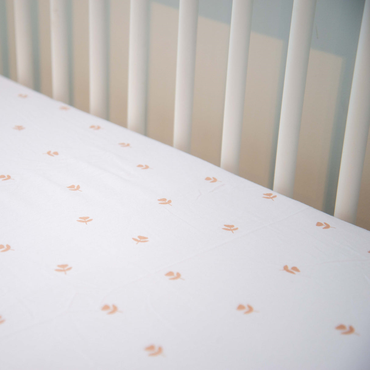 Crib Sheet Set - Mauve Tulip & Stripes - HoneyBug 