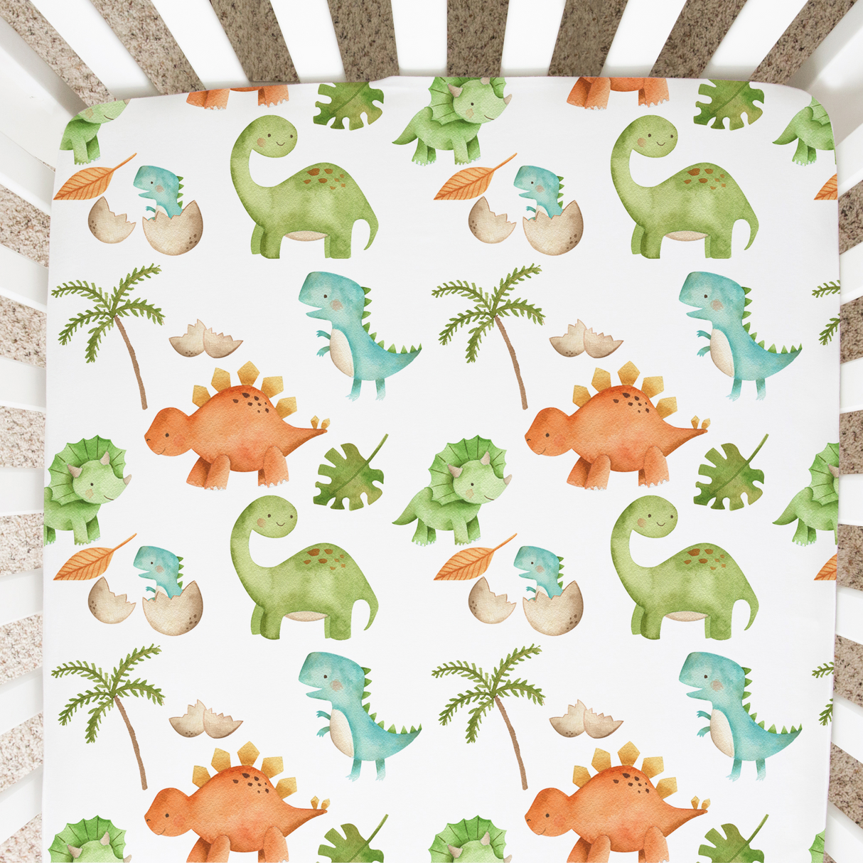 Fitted Crib Sheet - Dinosaurs