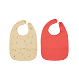 Dino Bib Set in Butter and Cherry Red