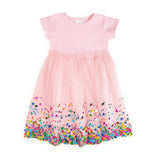 Pink Confetti Short Sleeve Tutu Dress - HoneyBug 