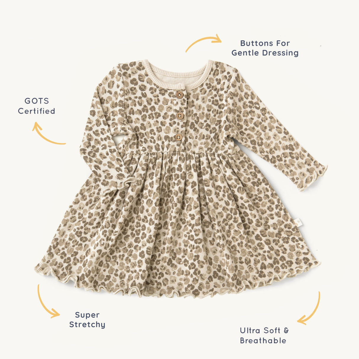 Organic Girls Twirl Dress - Spotted