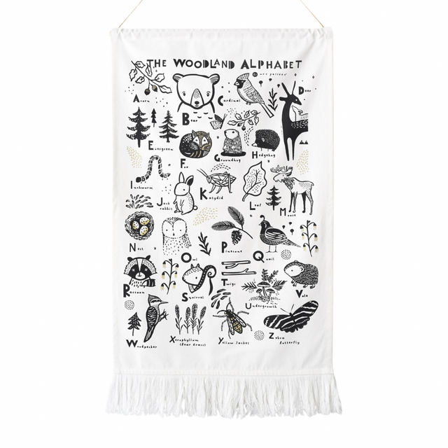 Woodland Alphabet Printed Tapestry - HoneyBug 