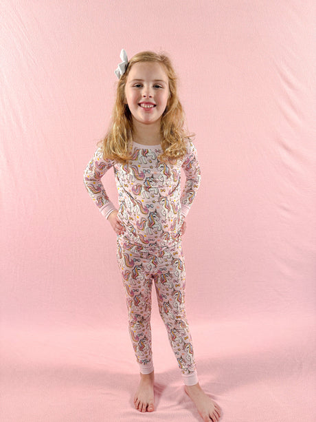 Pink Unicorn | Two-Piece Bamboo Pajama Set - HoneyBug 