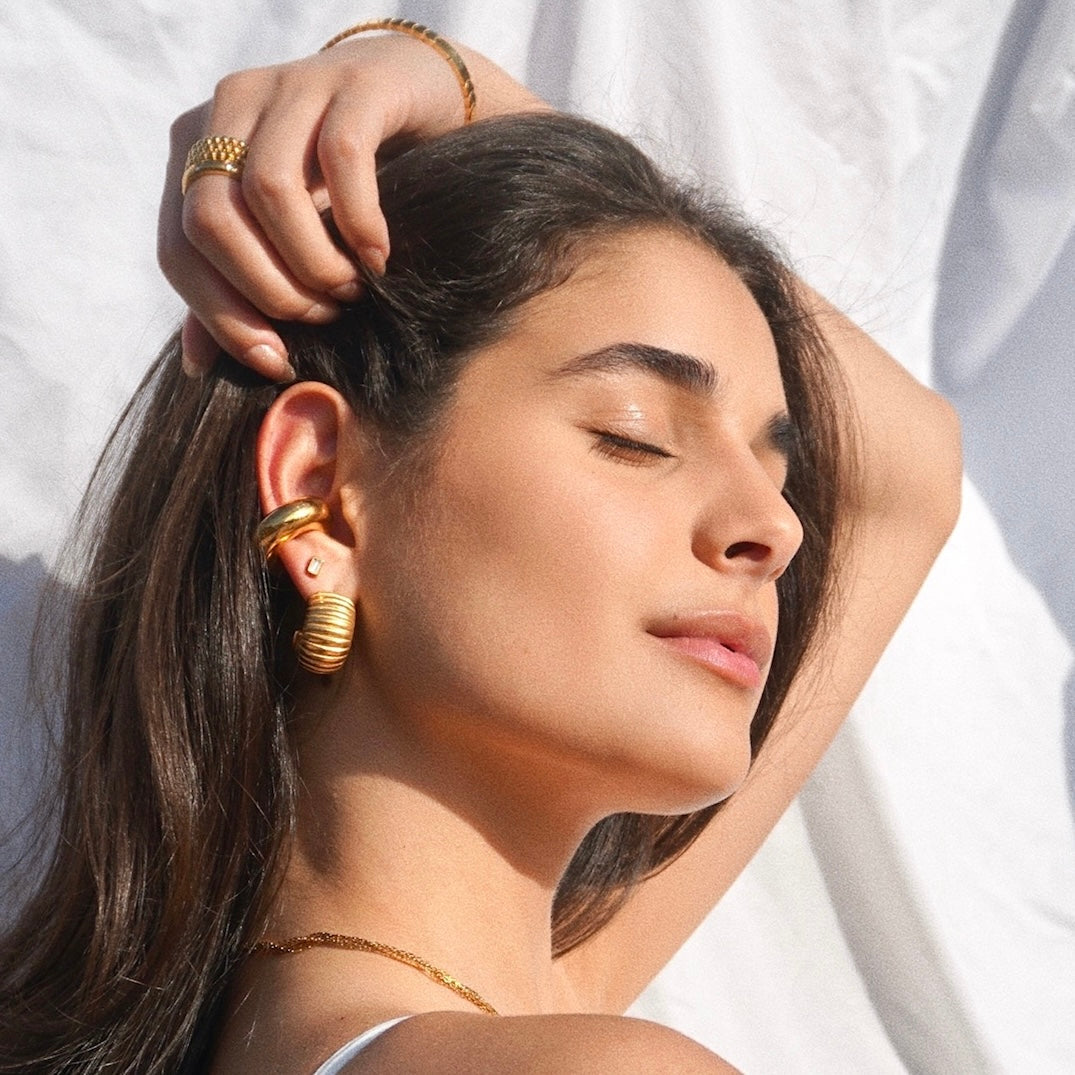 Peyton Chunky Hoop Earring - HoneyBug 