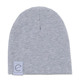 2 Pack Jersey Cotton Beanie Hat Set - Heather Grey & White - HoneyBug 