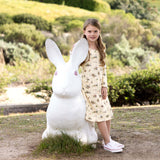 Bunny Workshop French Terry Girls' Daywear Long Sleeve Dress - HoneyBug 