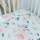 Fitted Crib Sheet - Peach Floral