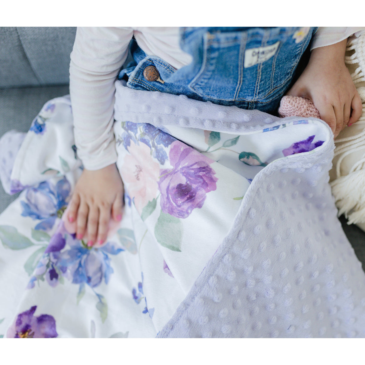 Premium Baby & Toddler Blanket - Purple & Blush Floral