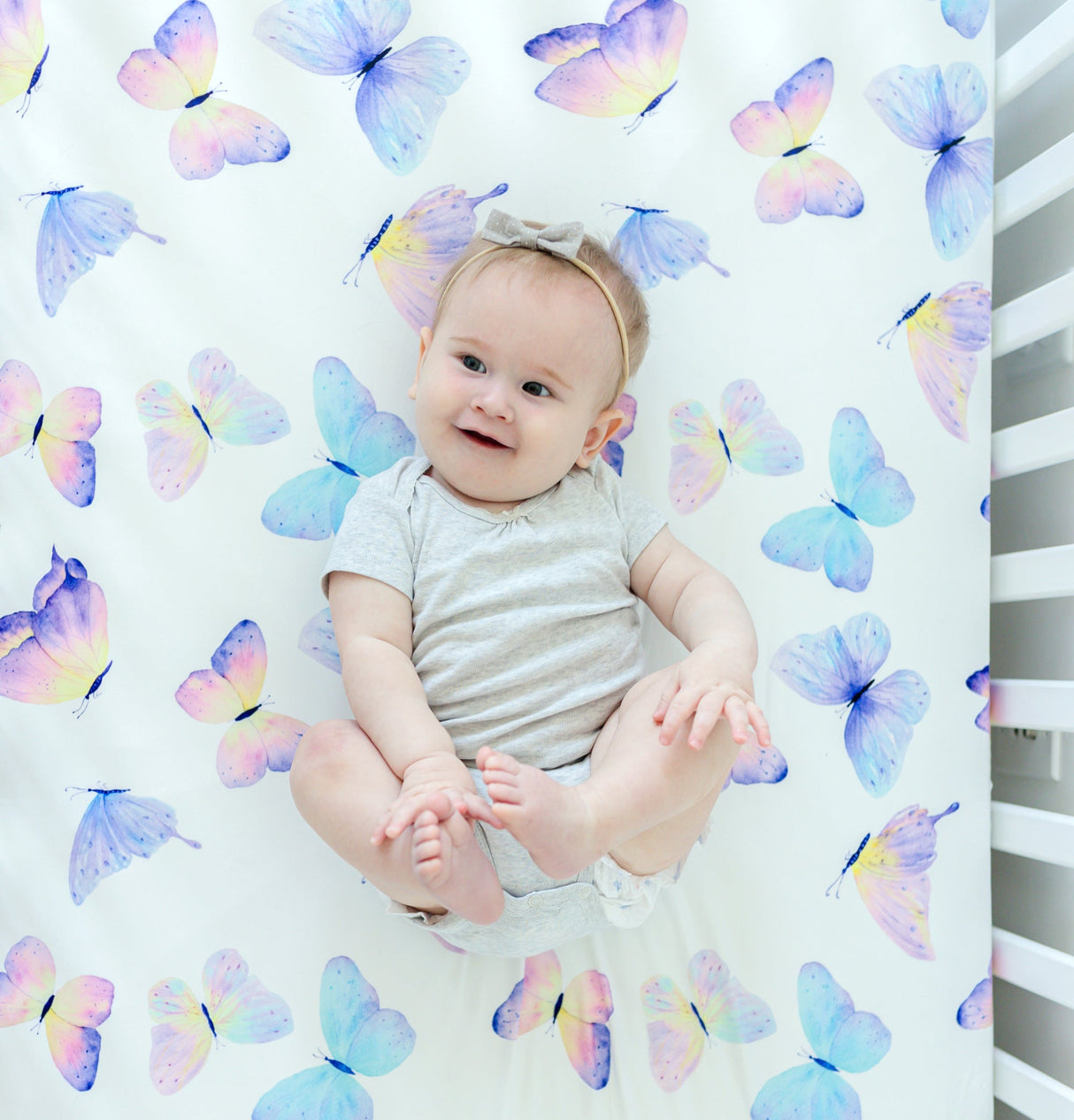 Fitted Crib Sheet - Butterfly