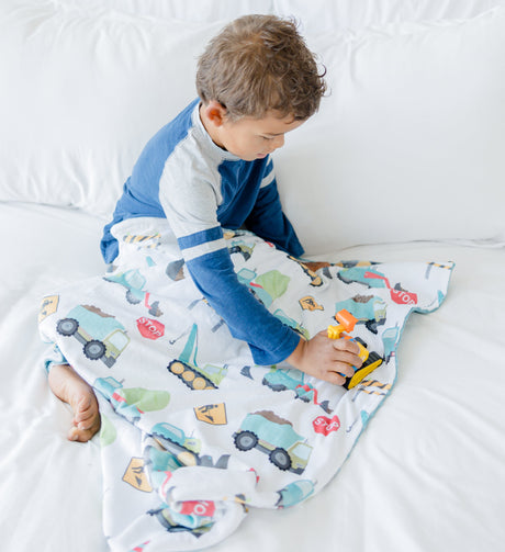 Baby & Toddler Minky Blanket - Construction Trucks