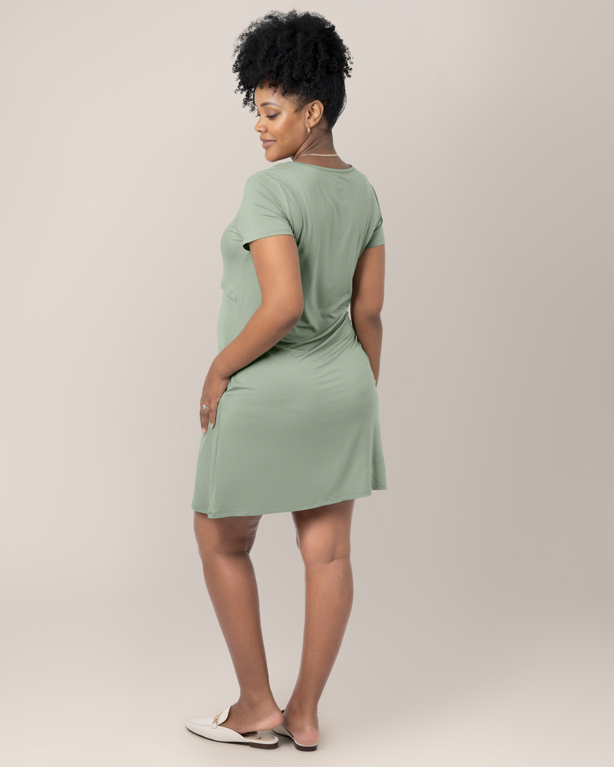 Eleanora Bamboo Maternity & Nursing Dress | Aqua Mist - HoneyBug 