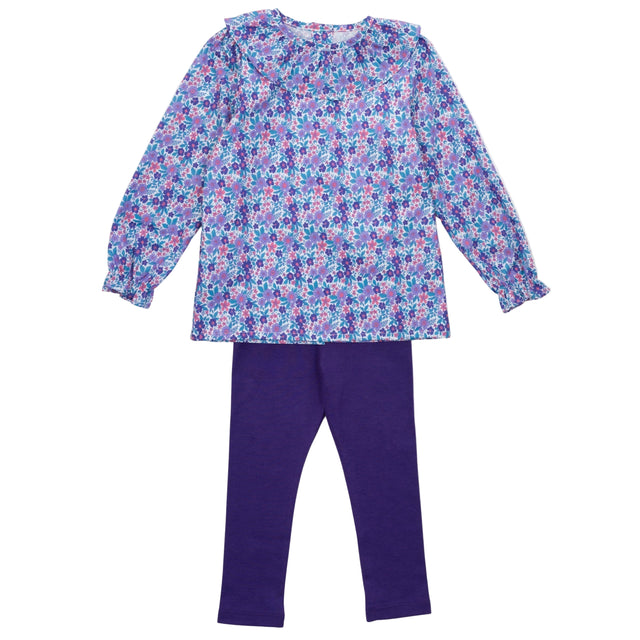 Emma Set Girls' Legging Set - Blackberry Floral - HoneyBug 