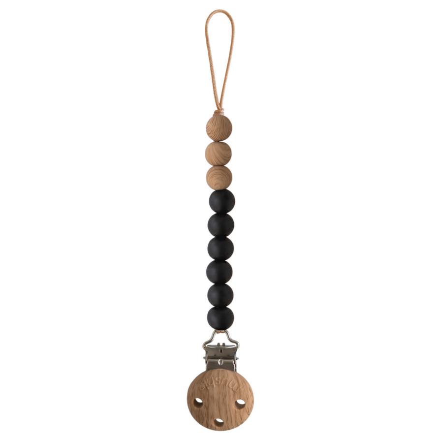 Silicone Pacifier Clip | Eva - Black - HoneyBug 