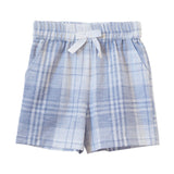 Everyday Shorts - Blue Slub Check - HoneyBug 