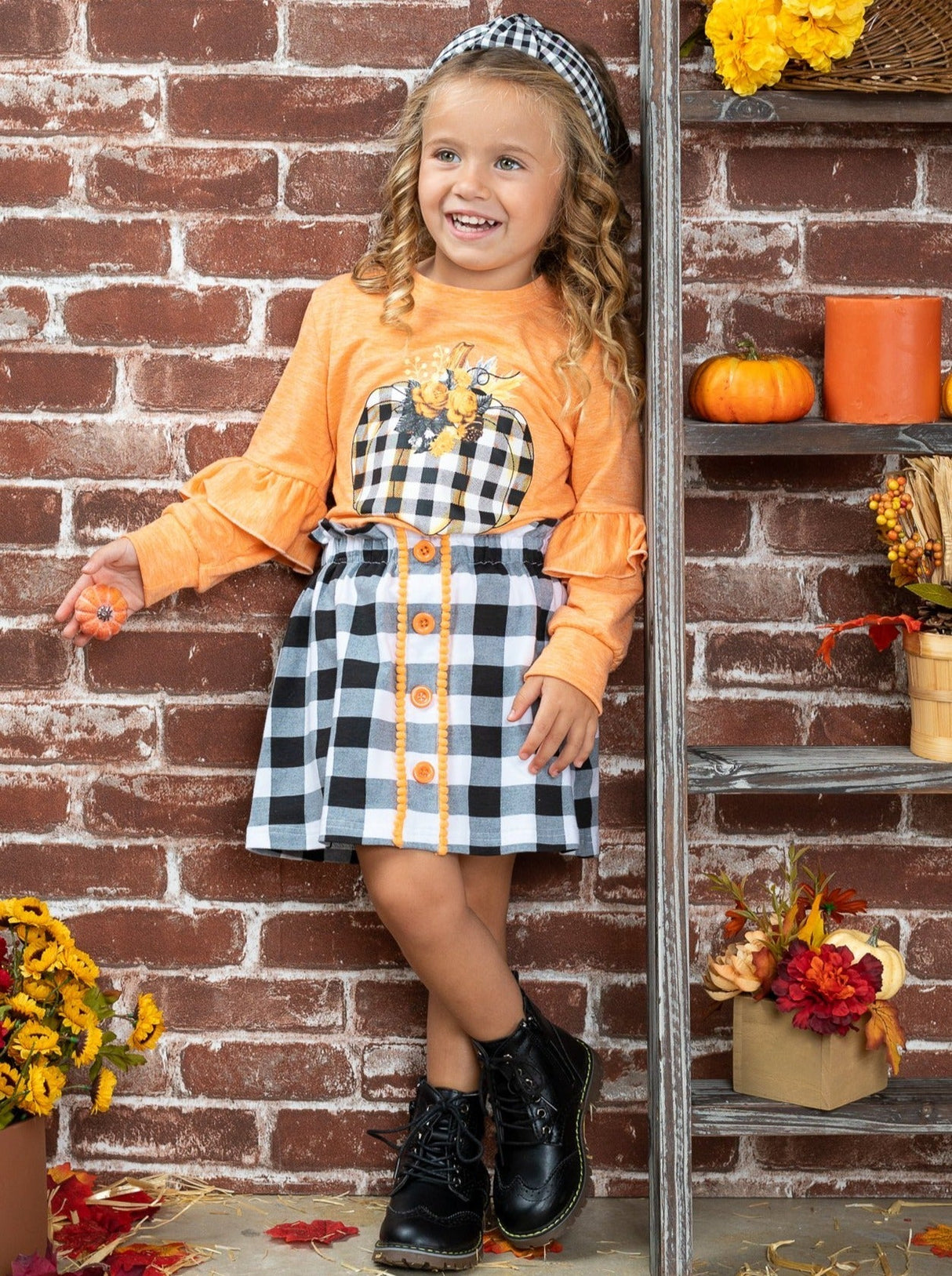 Ahead of the Carve Plaid Skirt Set