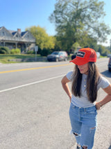 Mother Patch Trucker Hat - Orange - HoneyBug 
