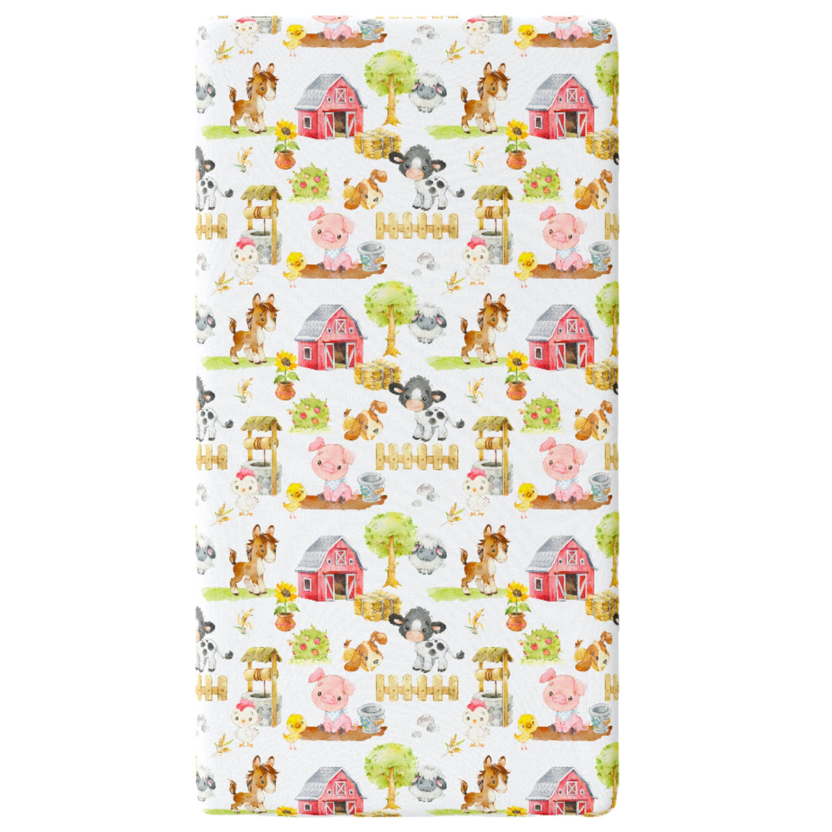 Fitted Crib Sheet - Farm Animals