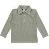 Finn Pima Cotton Long Sleeve Polo Golf Shirt for Boys- Green Stripes - HoneyBug 