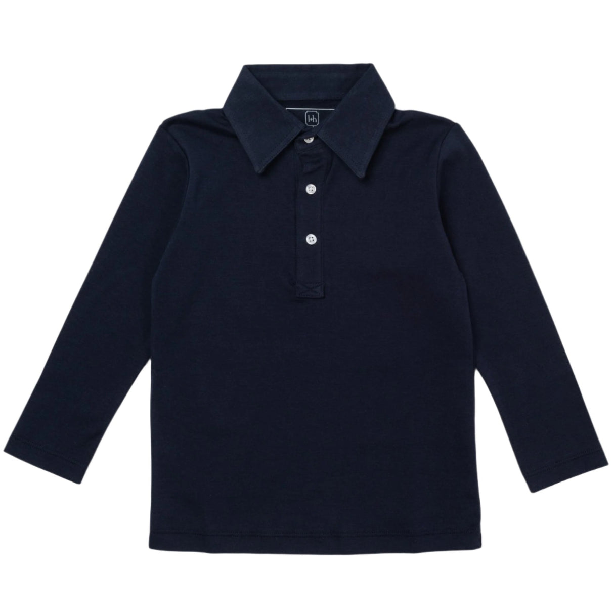 Finn Pima Cotton Long Sleeve Polo Golf Shirt for Boys - Navy - HoneyBug 