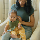 Cotton Muslin + Fleece Bandana Bib 4 Pack - Sea - HoneyBug 