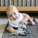 Cotton Muslin + Fleece Bandana Bib 4 Pack - White