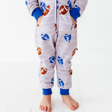 Gridiron Grind Terry Zip Romper - HoneyBug 