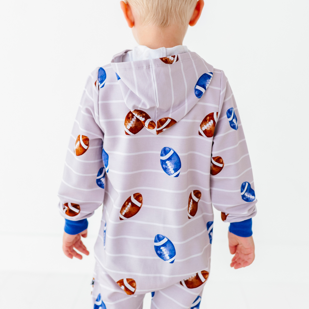 Gridiron Grind Terry Zip Romper - HoneyBug 